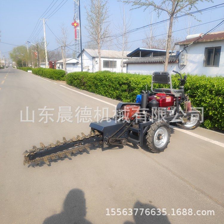 乘坐式链条式开沟机 三轮款埋管开槽自来水管道电缆挖沟器
