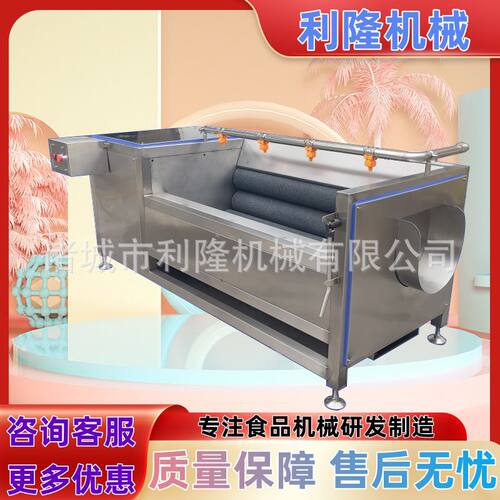 毛辊清洗机红薯土豆清洗去皮设备 根茎类蔬菜毛刷清洗机器