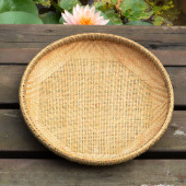 手工精编精品竹筛竹匾有孔米筛豆子筛竹簸箕大孔晒茶叶五件套 包邮