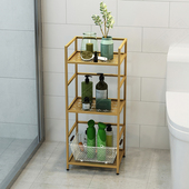 不锈钢卫生间浴室置物架落地式 脸盆架厕所洗手间家用多层收纳架子