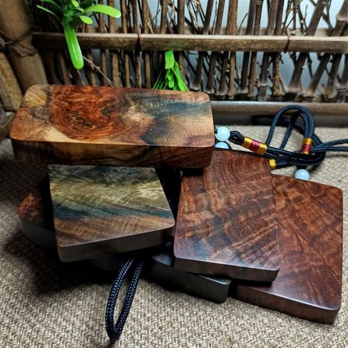 孤品老挝大红酸枝木平安无事牌 男女士挂件檀木料 随形红木手把件