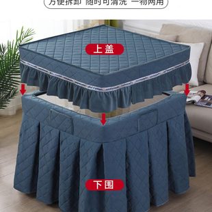电炉罩套 加绒加厚电暖炉烤火桌罩套正方形取暖桌布烤火炉围布新款