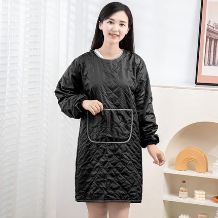 罩衣女秋冬家用厨房加绒时尚中长款反穿衣保暖工作服大人围裙长袖