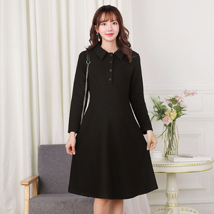 宽松遮肚职业装 时尚 连衣裙中长款 长袖 气质长 孕妇秋冬装 大码 新g款
