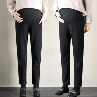 打底裤 子秋冬装 宽松大码 阔I腿裤 外穿托腹长 孕妇裤 女春秋季 毛呢裤