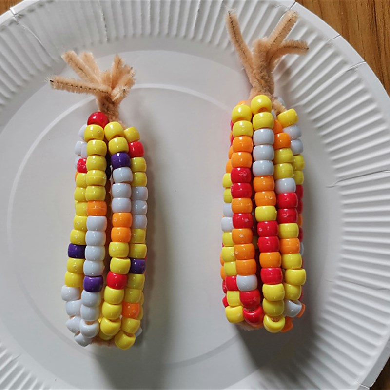 玉米毛根毛条手工串珠pDIY幼儿园儿童手工制作材料亲子活动区域角