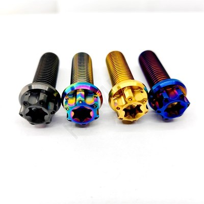 钛合金螺丝-内外梅花法兰头-M10x1.25系列Gr.5等级UNS R56400