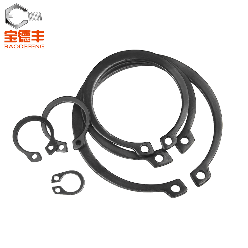 铁发黑轴卡外卡轴用卡环轴承弹性挡圈卡扣C型卡簧国标65MN锰GB894