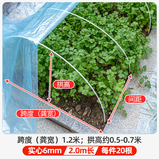 小拱棚支架玻璃纤维杆大棚骨架配件新型搭棚架子种菜棚架拱杆子