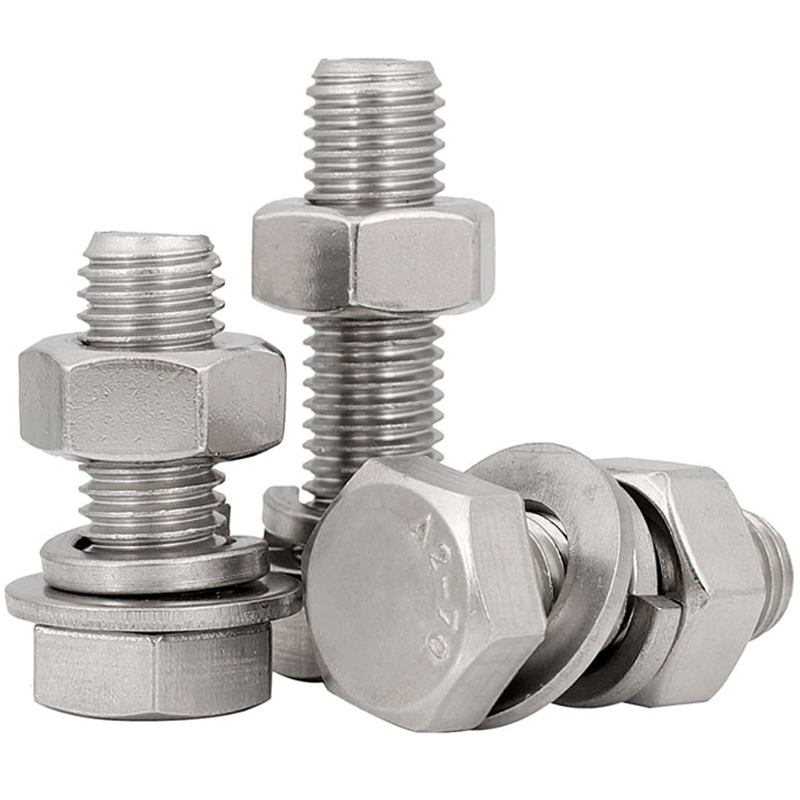 M6M8M10M12 201不锈钢外六角螺栓螺母套装螺丝垫片全套*16-20-150