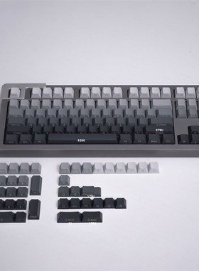 灰色渐变正/侧刻125键机械键盘键帽PBT热升华cherry樱桃原厂高度
