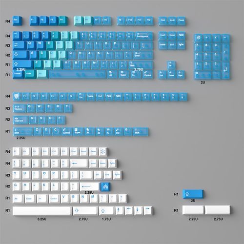 夏威夷雪山键帽大全套PBT热升华+PC移印原厂适Wooting等机械键盘