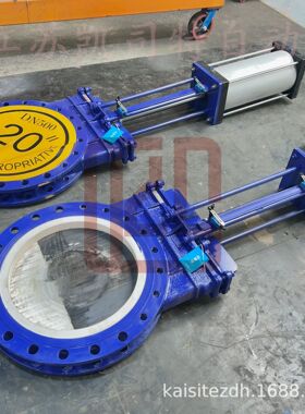 凯司特 电动耐磨陶瓷刀闸阀 DN450 PZ973TC-10C铸钢 梅花刀型阀门