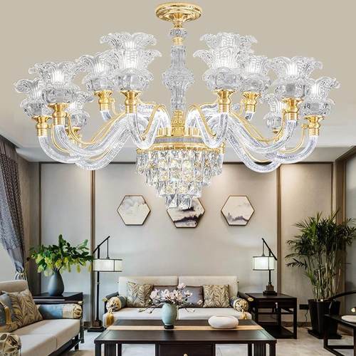欧式水晶吊灯客厅创意餐厅卧室酒店别墅简欧蜡烛灯臂发光LED灯具