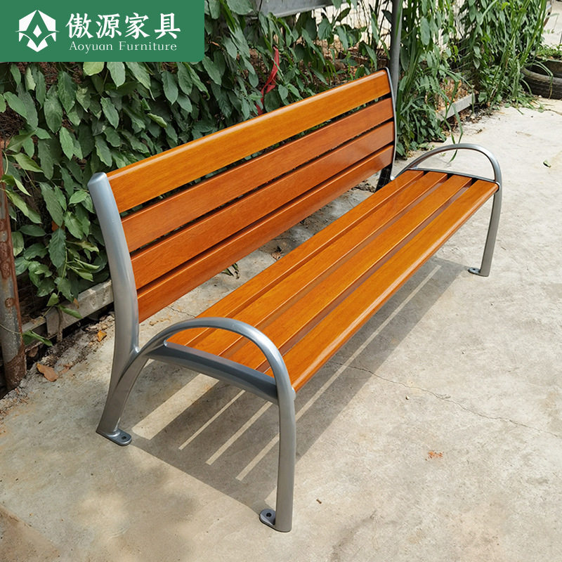 户外铸铝公园椅防腐实木长椅坐凳室外铝合金休闲椅防雨防晒防锈