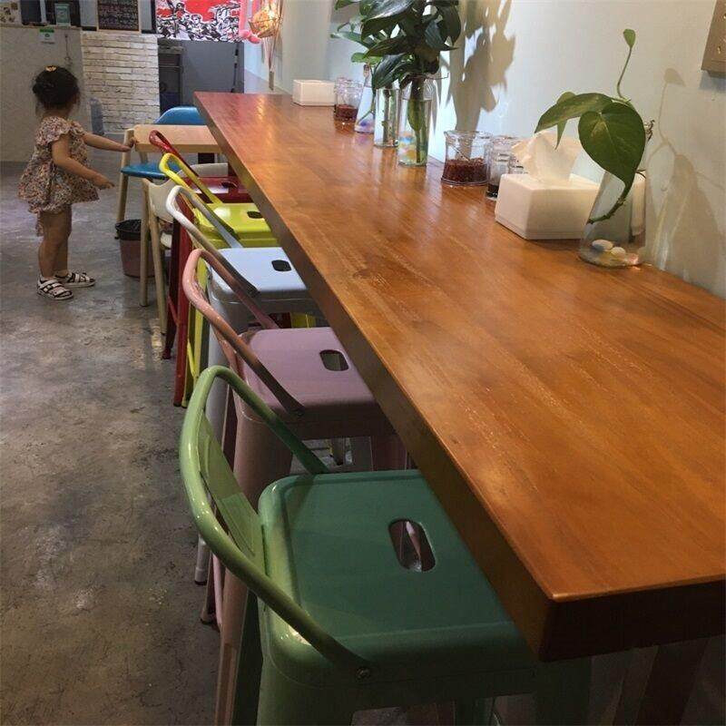 实木墙上一字隔板置物架靠墙电脑桌家用写字台挂墙书桌吧台板