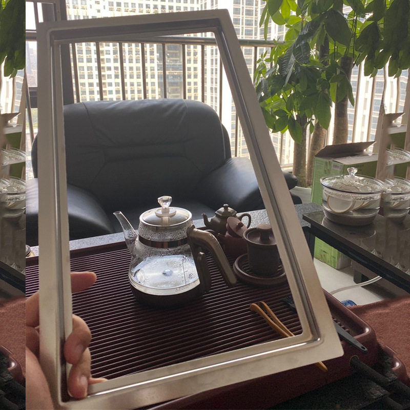 批发岩板茶台桌配件茶炉框架支架电磁炉底座胶边框茶几电茶炉钢圈