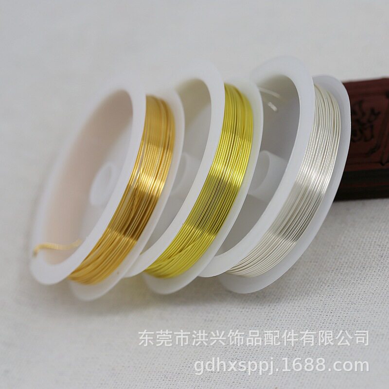 洪兴镀金镀银24K真金DIY饰品手工缠花绕线高保色铜线大卷铜丝B556