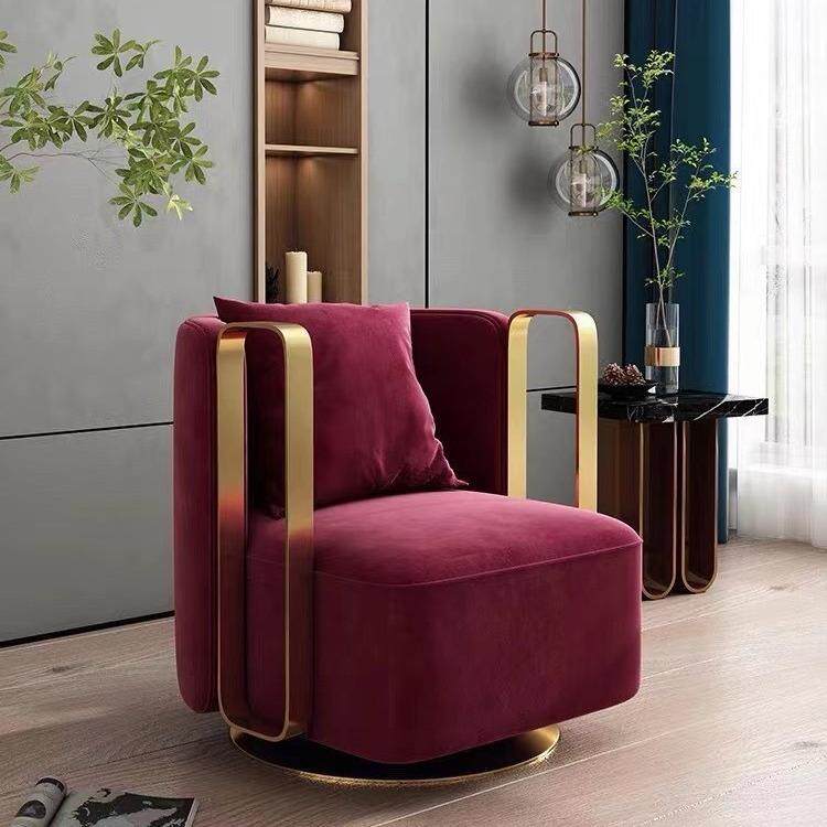 北欧轻奢设计单人沙发椅客厅阳台可旋转老虎椅现代简约休闲洽谈椅