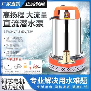 直流潜水泵电瓶抽水泵小型家用农用12V24FV48V60V72V电动车抽水机