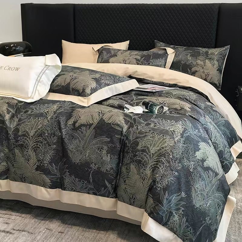 美式高级感2f00支纯棉四件套长绒棉轻奢床单被套新款全棉床上用品