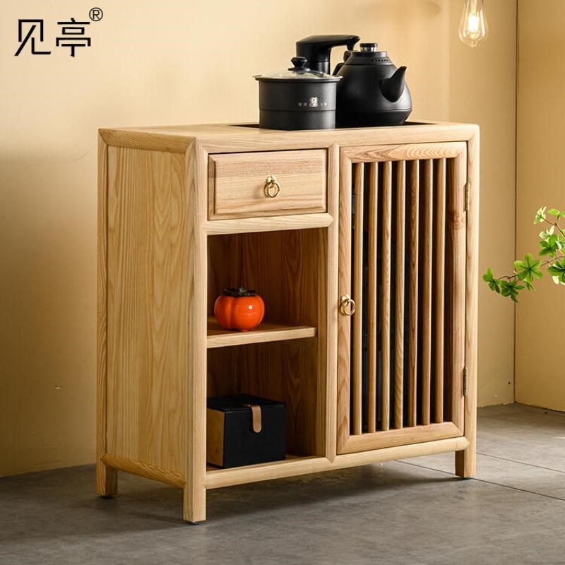 茶水柜侧边可移动藤编靠墙69-36-65家用客厅新中式一抽一门白蜡木,商业/办公家具,办公茶水柜,淘宝优惠券,粉丝福利购,淘宝优惠卷