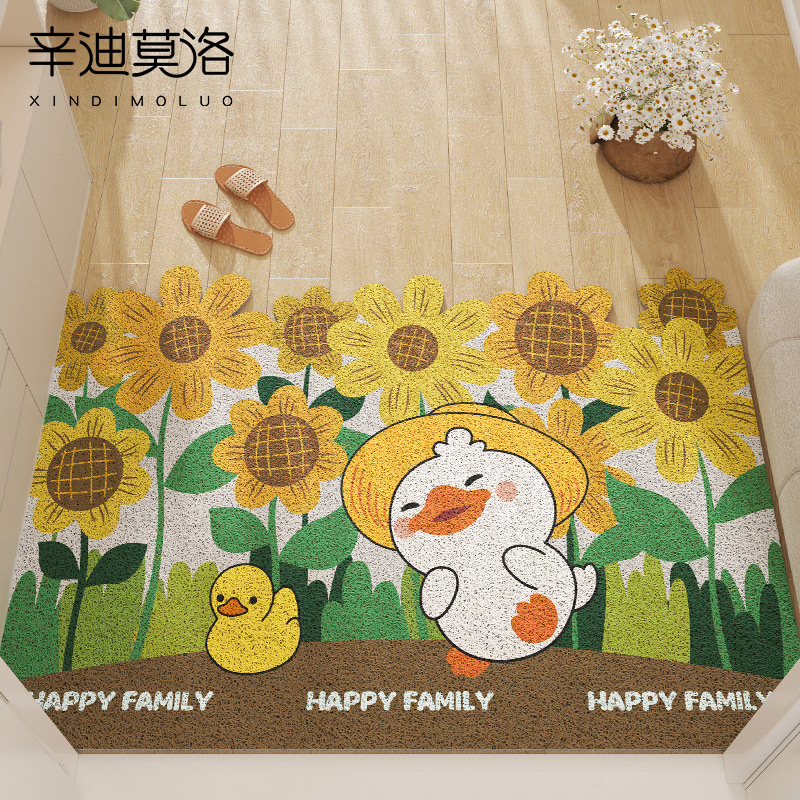 入户门地垫进门门口脚垫玄关卡通门垫2022新款网红丝圈可裁剪地毯