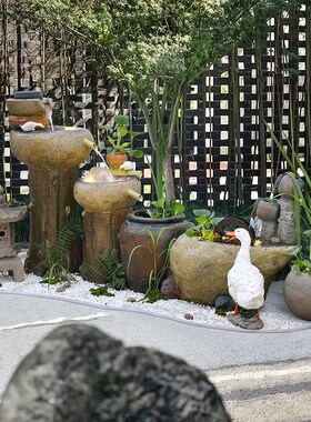 花园室外小院阳台露台假山喷泉流水景观鱼缸鱼池庭院装饰造景摆件