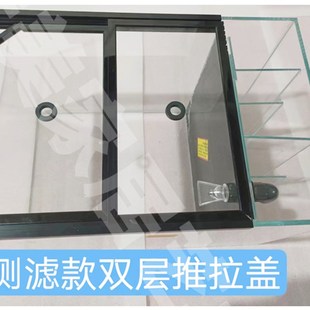 鱼缸推拉盖定做鱼缸玻璃盖板定制 超白钢化玻璃盖防跳盖 保温盖