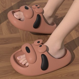 女可爱卡通2023新款 网红狗狗凉拖鞋 外I穿居家用情侣防滑男夏天厚