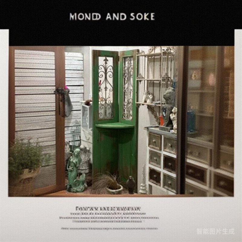 美式乡村复古做旧铁艺实木门板屏风室内室外庭院落地摆件