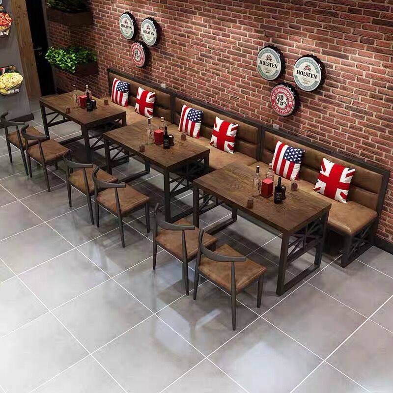 卡座沙发组合餐厅饭店烧烤店清吧小酒馆咖啡厅复古工业风人位桌椅,商业/办公家具,卡座,淘宝优惠券,粉丝福利购,淘宝优惠卷