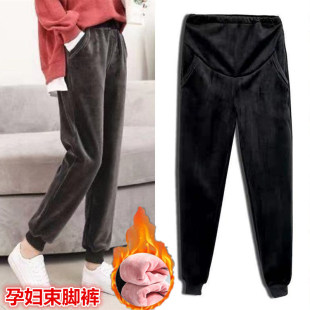 孕妇裤秋冬季打底k裤加绒加厚外穿保暖长裤子孕中晚期孕妇装秋冬