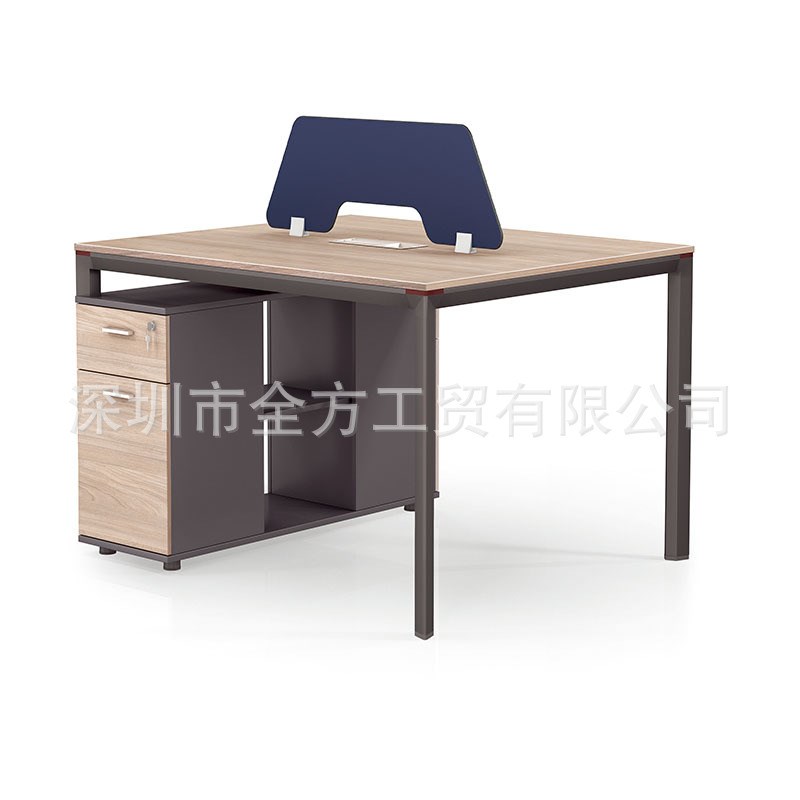现代商业办公家具2.4米带抽屉职员办G公桌4人卡位屏风隔断电脑台