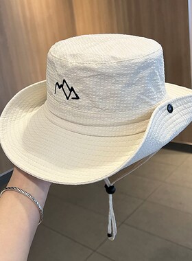 户外徒步登山帽女夏季透气钓鱼防晒遮阳帽百搭西部牛仔渔夫帽子男