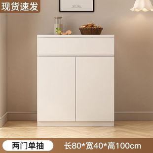 dpp餐边柜现代简约靠墙一体置物柜客厅茶水柜奶油风家用橱柜厨房