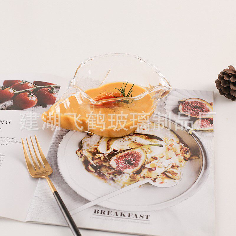 新品创意海螺状透明玻璃意境菜餐具酒店餐饮美食器皿凉菜创意餐具