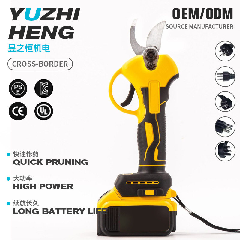跨境电动修枝剪家用枝剪刀园林果树修剪树枝花卉充电式电动修枝剪