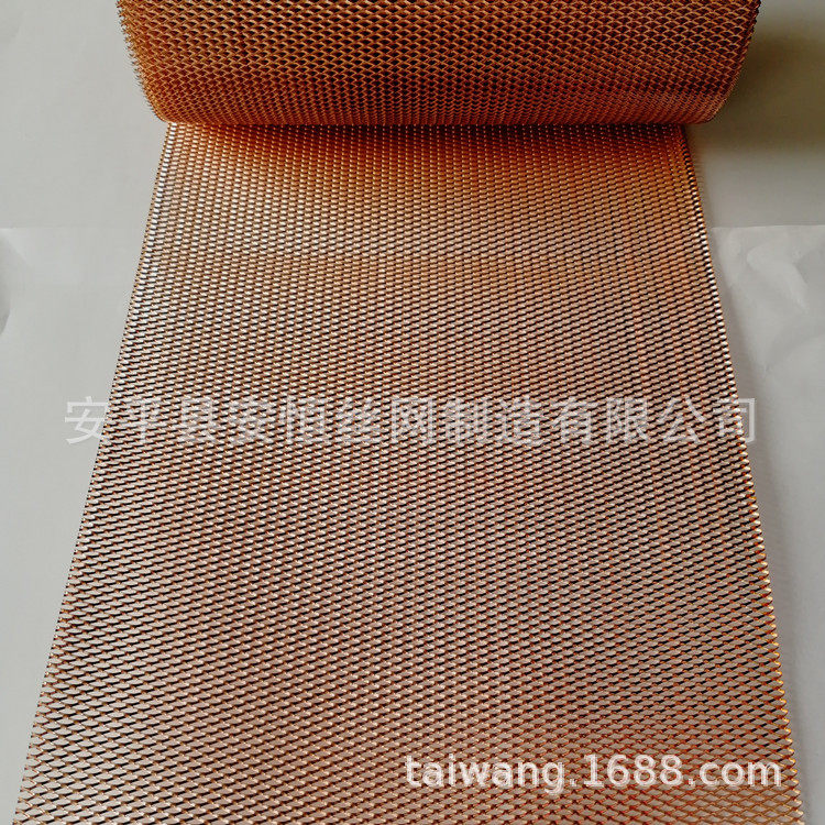 Tu2铜板拉伸网 网厚1mm梗宽0.8mm 短节距4mm长节距8mm 无氧铜