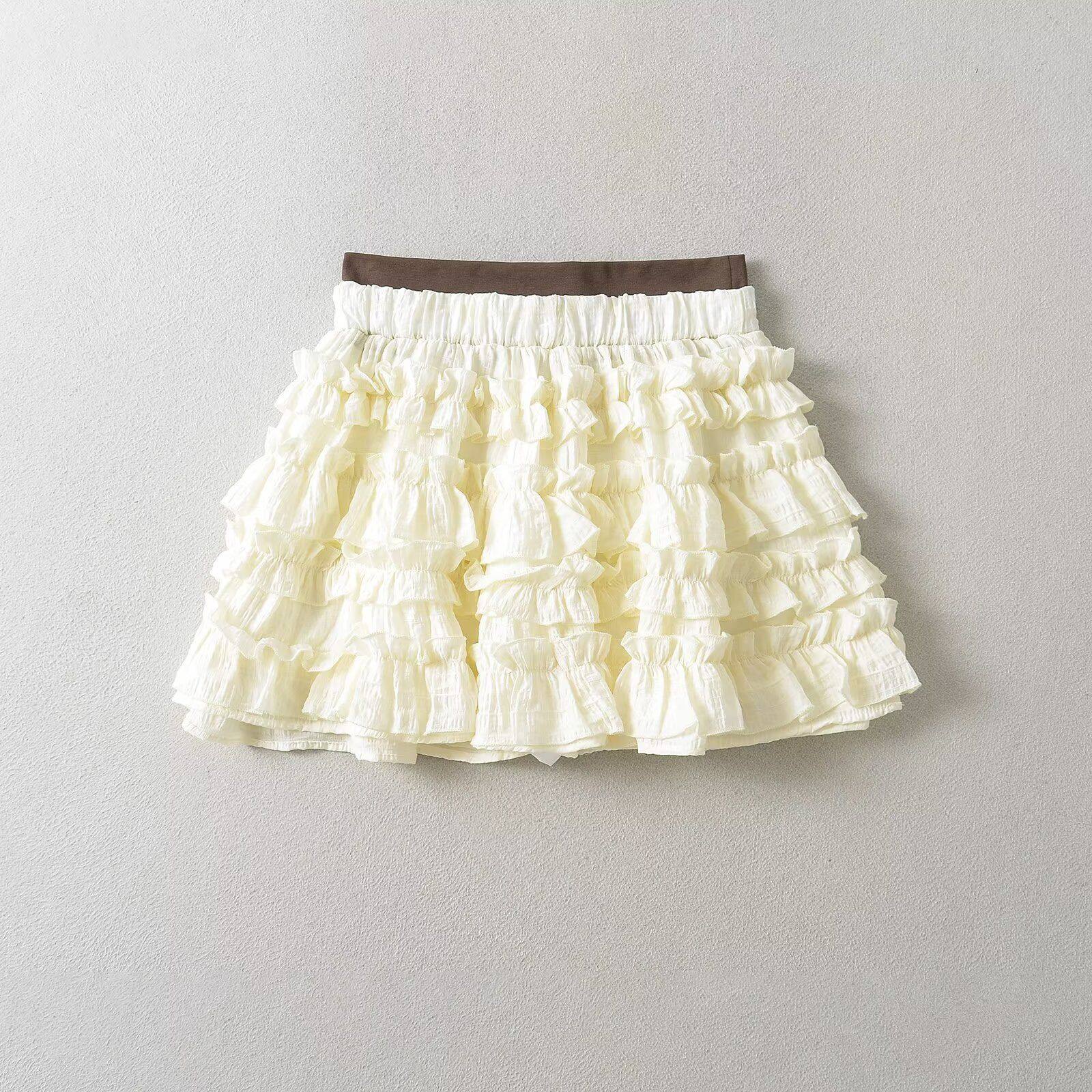 芭蕾风百褶短裙拼接腰头撞色时尚个性蛋糕裙女夏甜美安全裤半身裙,女装/女士精品,大码半身裙,淘宝优惠券,粉丝福利购,淘宝优惠卷