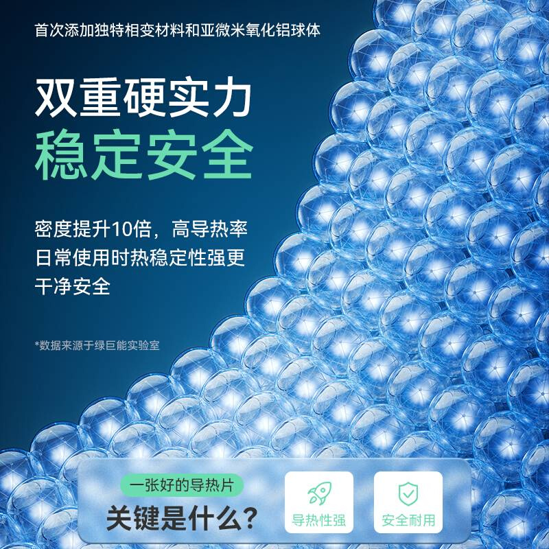 绿巨能导热硅胶片硅脂p垫散热贴片笔记本CPU显卡芯存台式机相变片