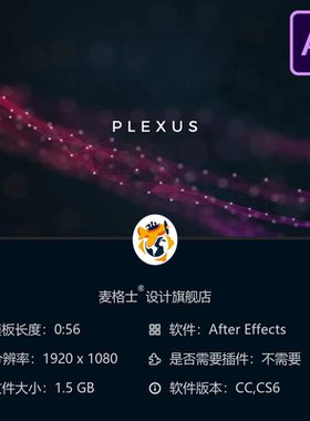 Plexus粒子动画序列特效AE模板粒子动画特效动画设计创意模板