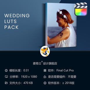 FCPX婚礼电影调色LUT预设包 专业级色彩校正航拍视频素材合集