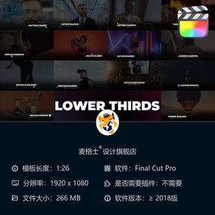 时尚 动态字幕条FCPX模板黑色商务MG动画快节奏短视频特效设计
