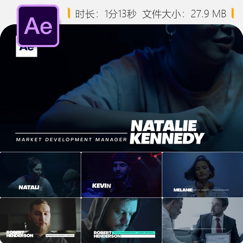 AE模板优雅简洁动态动画新闻广播企业LOGO动画设计视频合集装AE