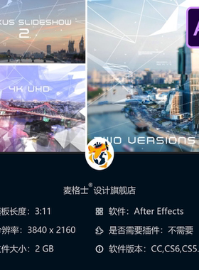 Plexus相册AE模板4K电影感开场三角形动画宣传片视频制作素材