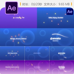 Bright Liquid Bubbles Logo Reveal AE模板创意动画2D动态抽象