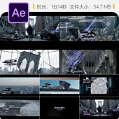 霓虹城市夜生活时尚 派对动态开场片头AE模板4K视频制作素材包