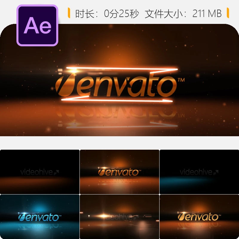 AE模板LOGO动画开场白蓝红涂鸦文字效果4K高清视频素材AE工程