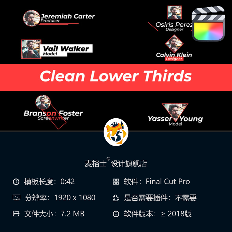 FCPX短视频简约字幕条动画模板 访谈竖版MG动画文字设计